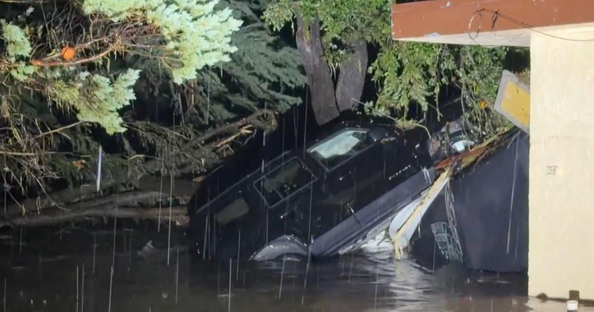 cbsn fusion flooding kills at least 2 texas torrential rain continues thumbnail
