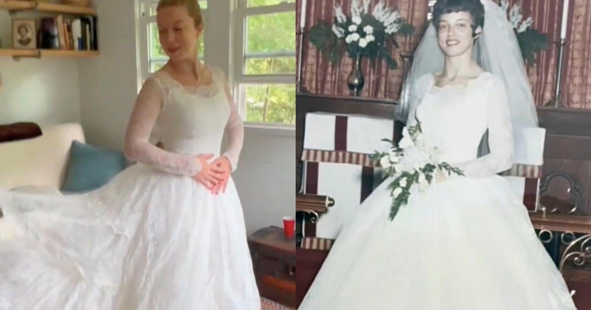 cbsn fusion granddaughter wears late grandmothers wedding dress no changes thumbnail