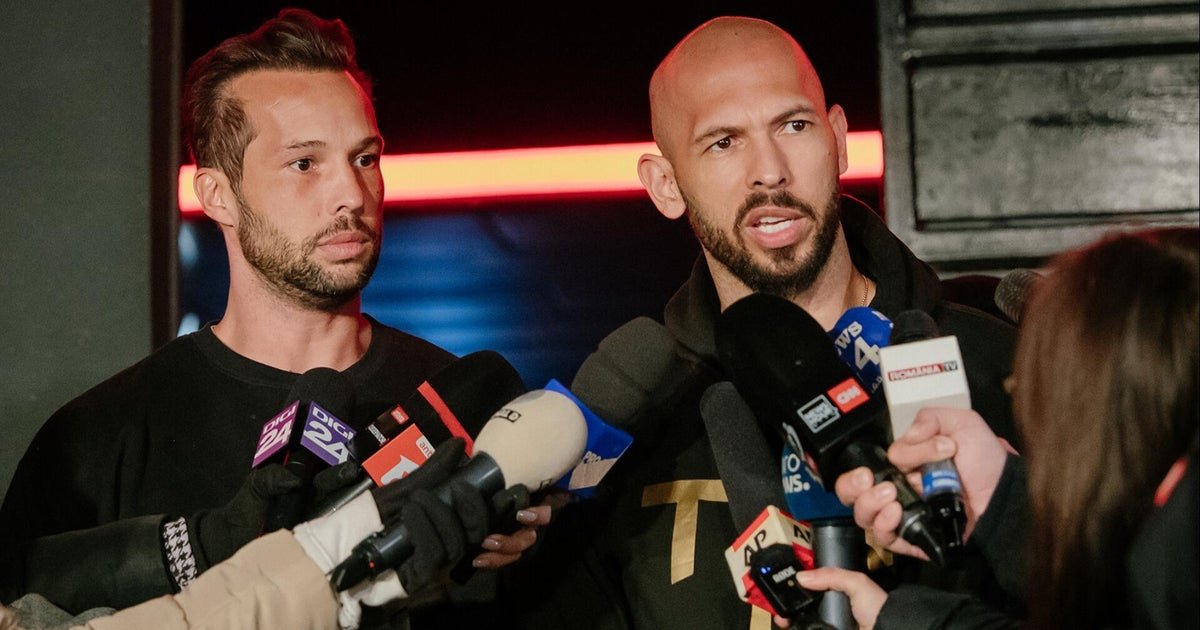cbsn fusion latest details on arrests of andrew and tristan tate thumbnail