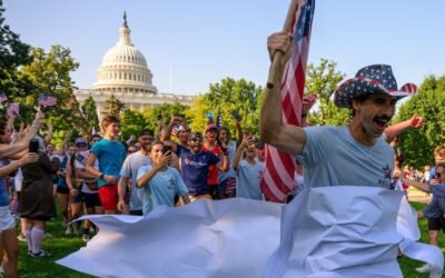 cbsn fusion relay for america runs flag san francisco dc message of unity thumbnail