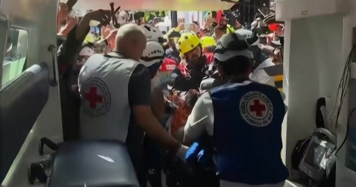 cbsn fusion rescue workers save security guard from venezuela rubble thumbnail