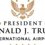trump international airport sign