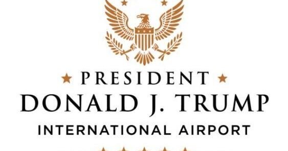 trump international airport sign