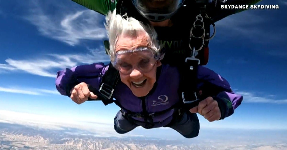 cbsn fusion 100 year old grandmother skydives california thumbnail
