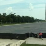 cbsn fusion dc reflecting pool saga continues as trump slams pirro for saying contractors caused damage thumbnail