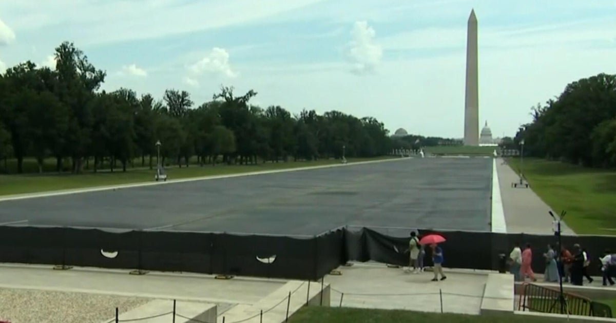 cbsn fusion dc reflecting pool saga continues as trump slams pirro for saying contractors caused damage thumbnail