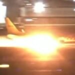 cbsn fusion dhl cargo plane blows tires catches fire landing thumbnail