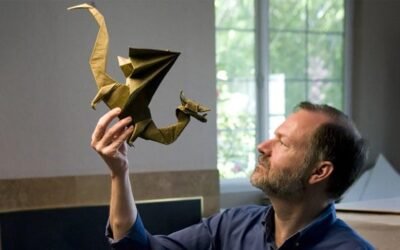 origami artist robert lang with dragon